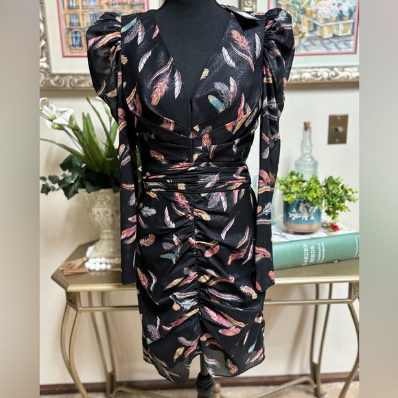 RACHEL ZOE BLACK SLOANE FORMAL COCKTAIL HOLIDAY SHIMMER MINI DRESS SZ 6 NWT - Picture 2 of 15